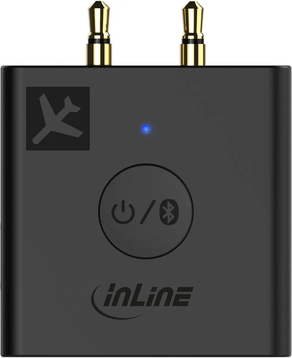 InLine Bluetooth Audiozender Vliegtuig BT 5.0 aptX HD/LL - Zwart