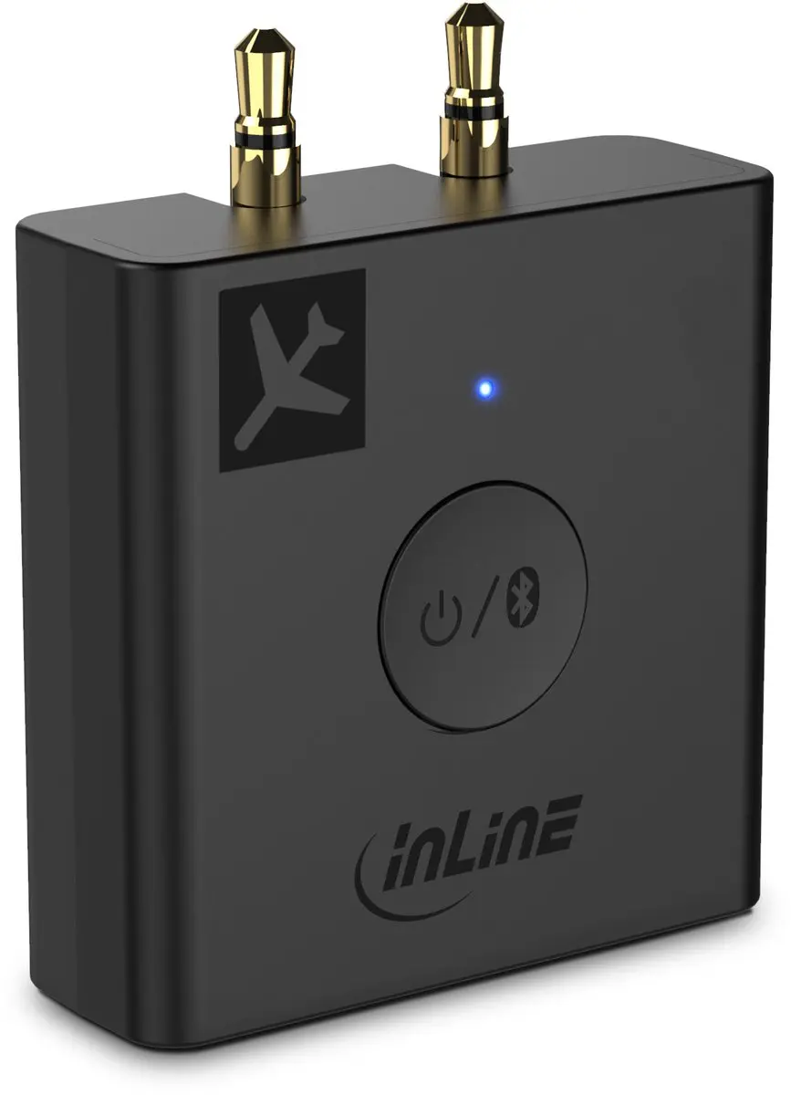 InLine Bluetooth Audiozender Vliegtuig BT 5.0 aptX HD/LL - Zwart