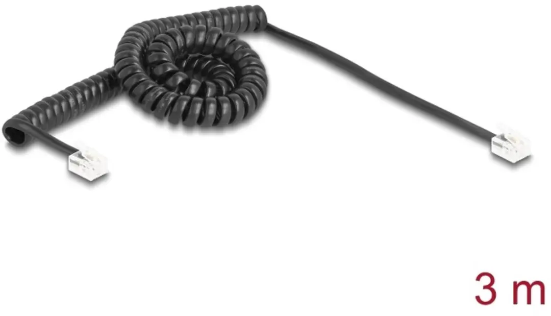 Delock Telefoonkabel RJ11-RJ11 Coiled