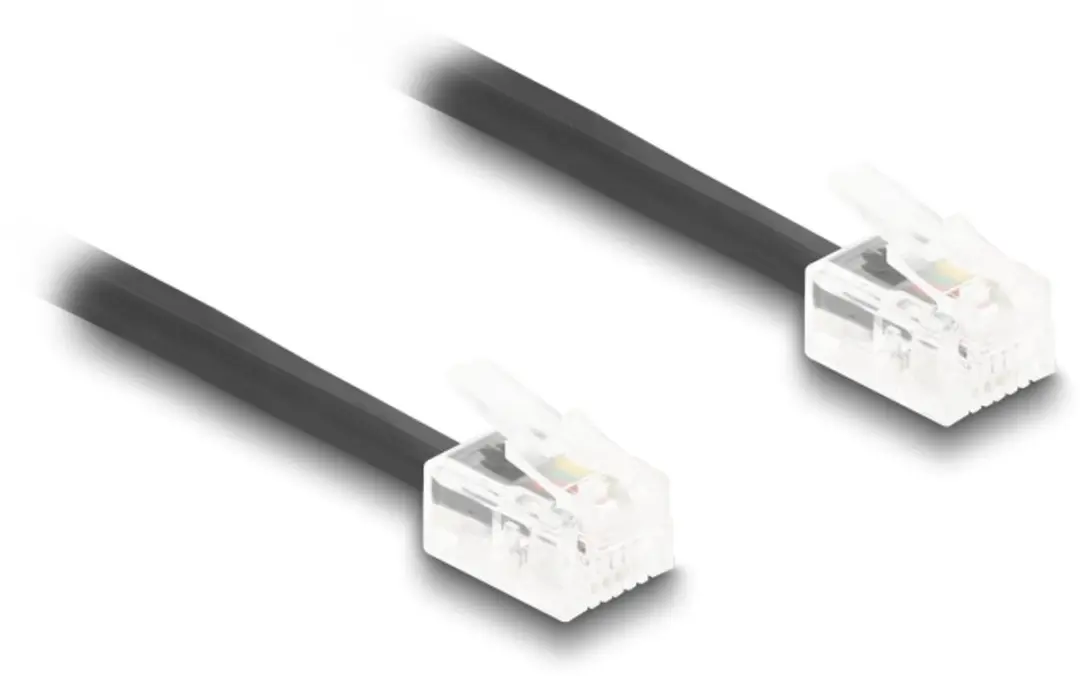 Delock Telefoonkabel RJ11-RJ11 Coiled - 3m - Zwart