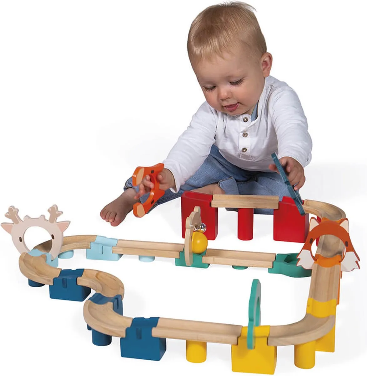 Janod Mijn Eerste Ballenbaan - 44 Onderdelen - Multi Color