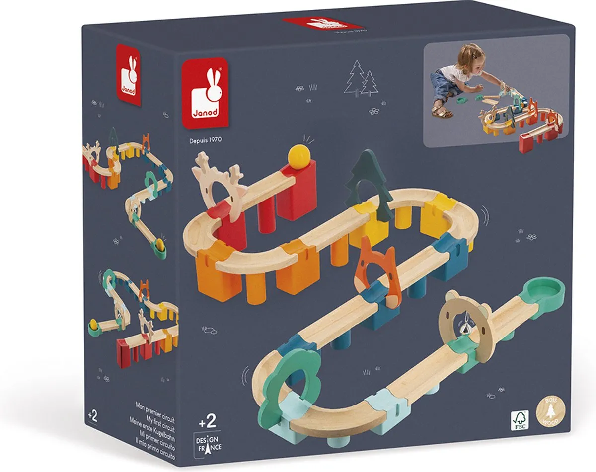 Janod Mijn Eerste Ballenbaan - 44 Onderdelen - Multi Color