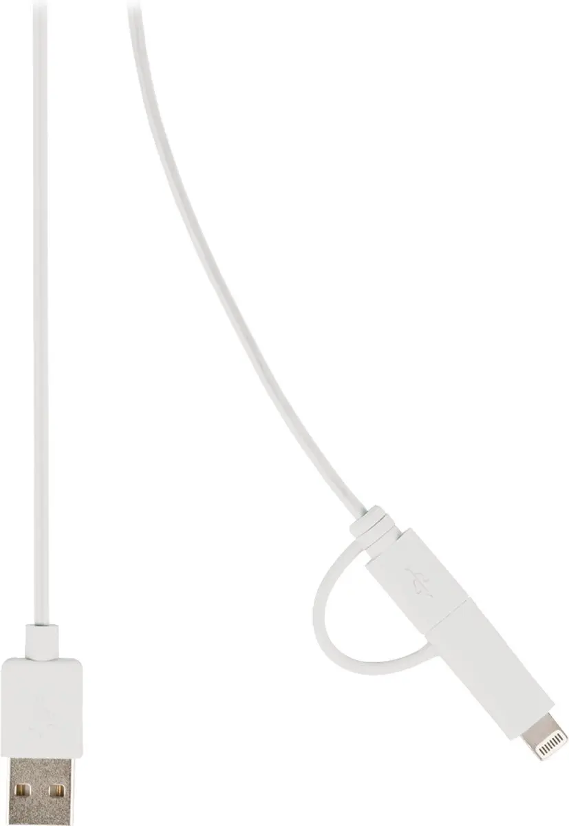 Nedis 2-in-1-Kabel USB-A Lightning/USB Micro-B 1m - Wit