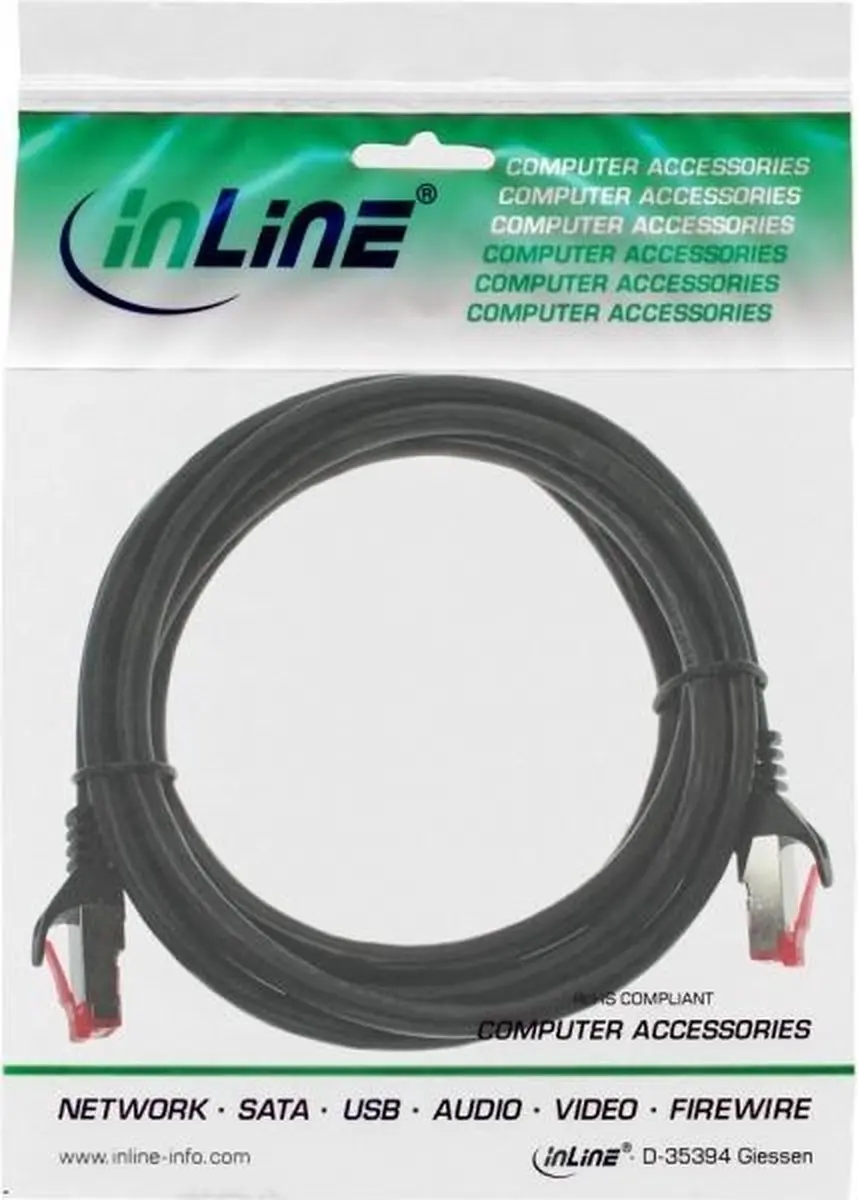 InLine Patchkabel S/FTP Cat.6 0,3m - Zwart
