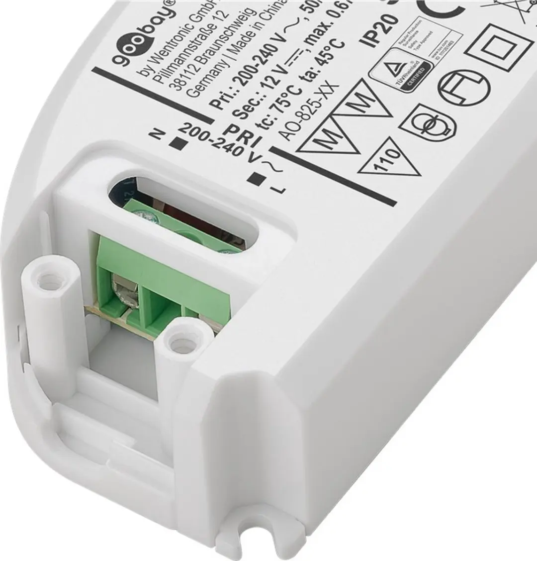 Goobay 60367 LED-transformator 12V 8W IP20 - Wit/Oranje