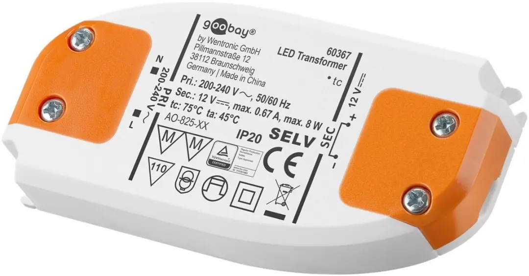 Goobay 60367 LED-transformator 12V 8W IP20