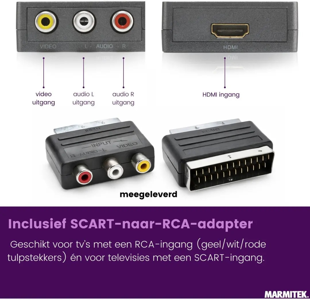 Marmitek Connect HA13 HDMI naar SCART/RCA Converter 1080p