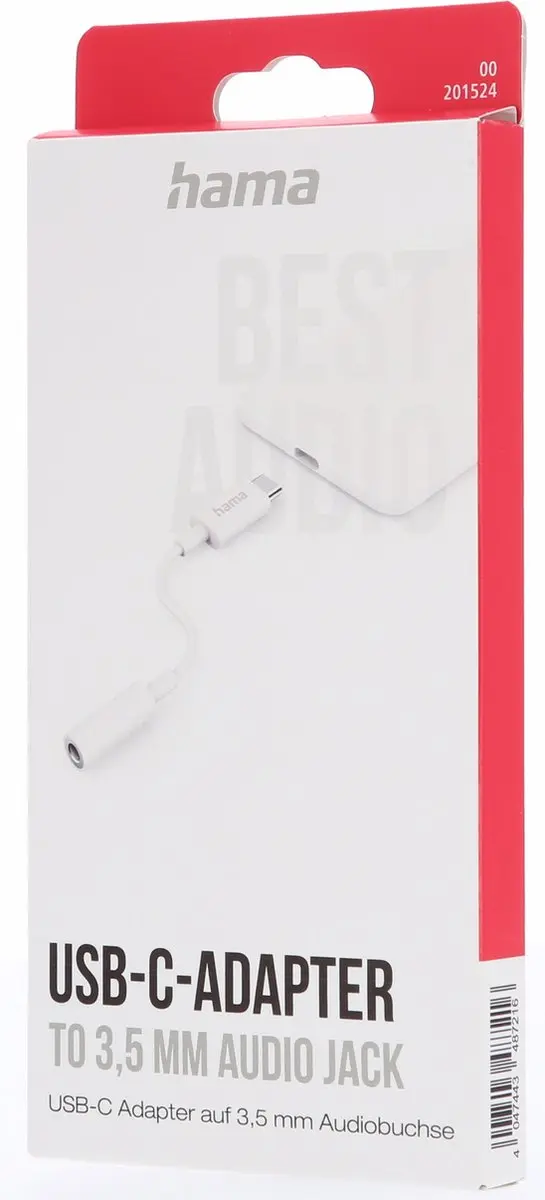 Hama USB-C naar 3,5mm Jack Adapter 10cm - Wit