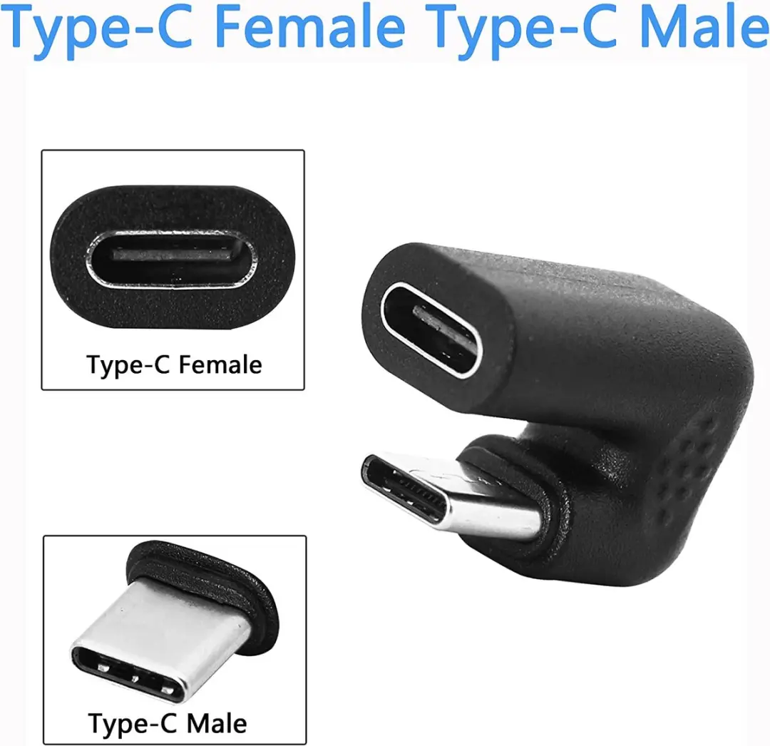 NÖRDIC USBC-MF2 USB-C Adapter - Haaks M/V 4K60Hz - Zwart