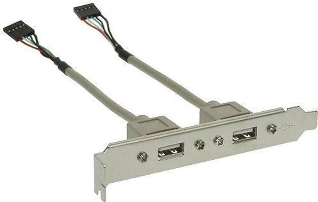 InLine Slotplaatje USB 2.0 A Female naar 5-pins - 0,3m - Zilver