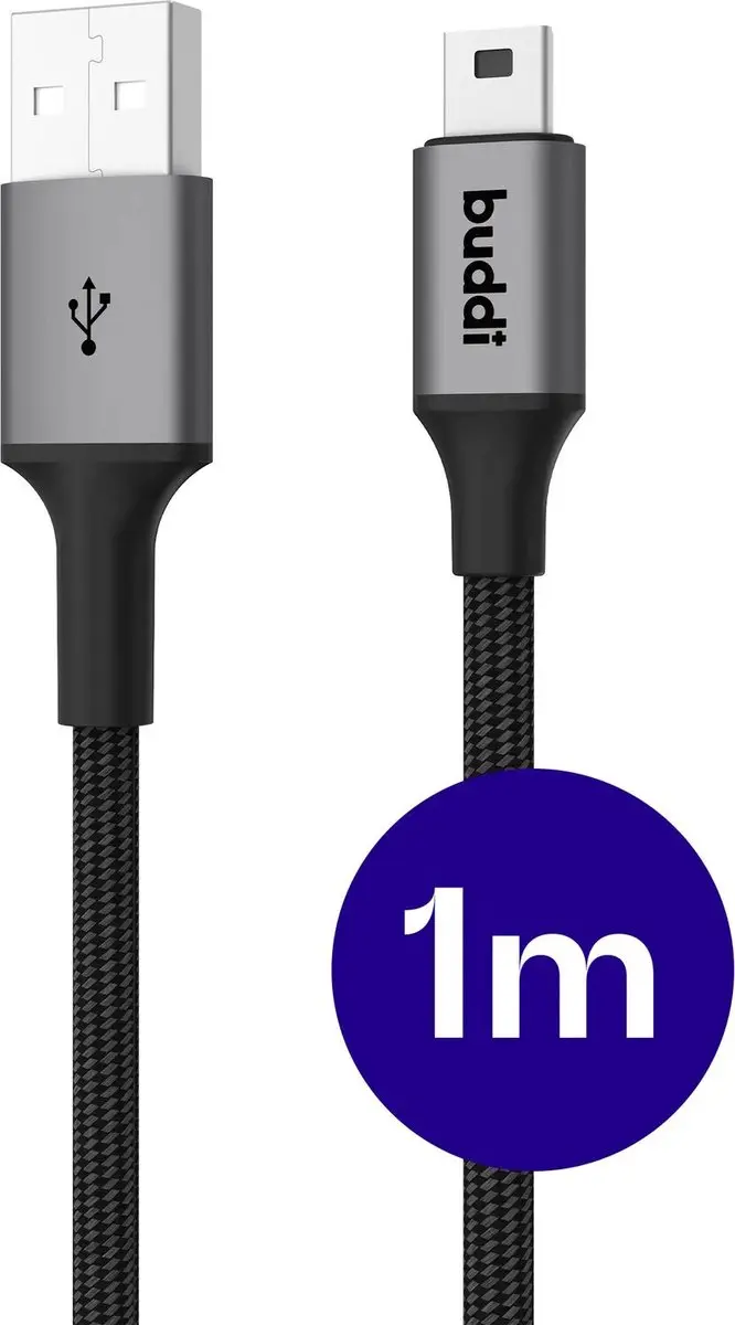 Buddi Flex USB-A naar Mini-USB Kabel 12W