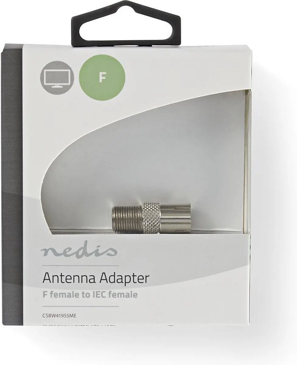 Nedis CSBW41955ME F-Female Coax Adapter 75 Ohm - Zilver - afbeelding 6 van 6