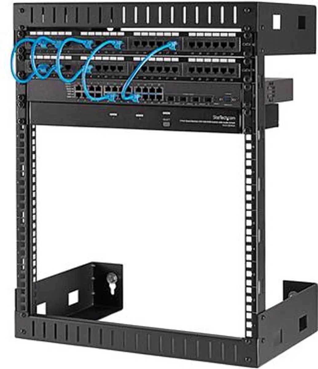Startech 12U Wandmontabel Server Rack RK12WALLO - 30cm Diep - Zwart