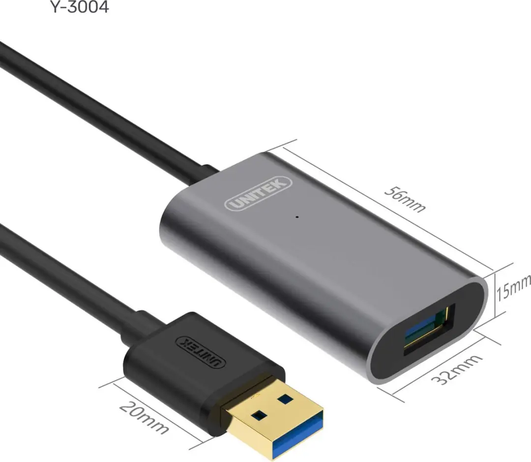 Unitek Y-3004 USB-kabel 5m USB-A - Grijs - afbeelding 5 van 6