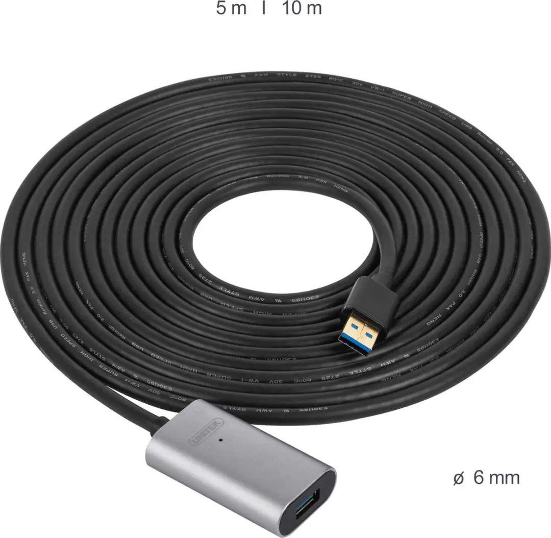 Unitek Y-3004 USB-kabel 5m USB-A - Grijs - afbeelding 6 van 6