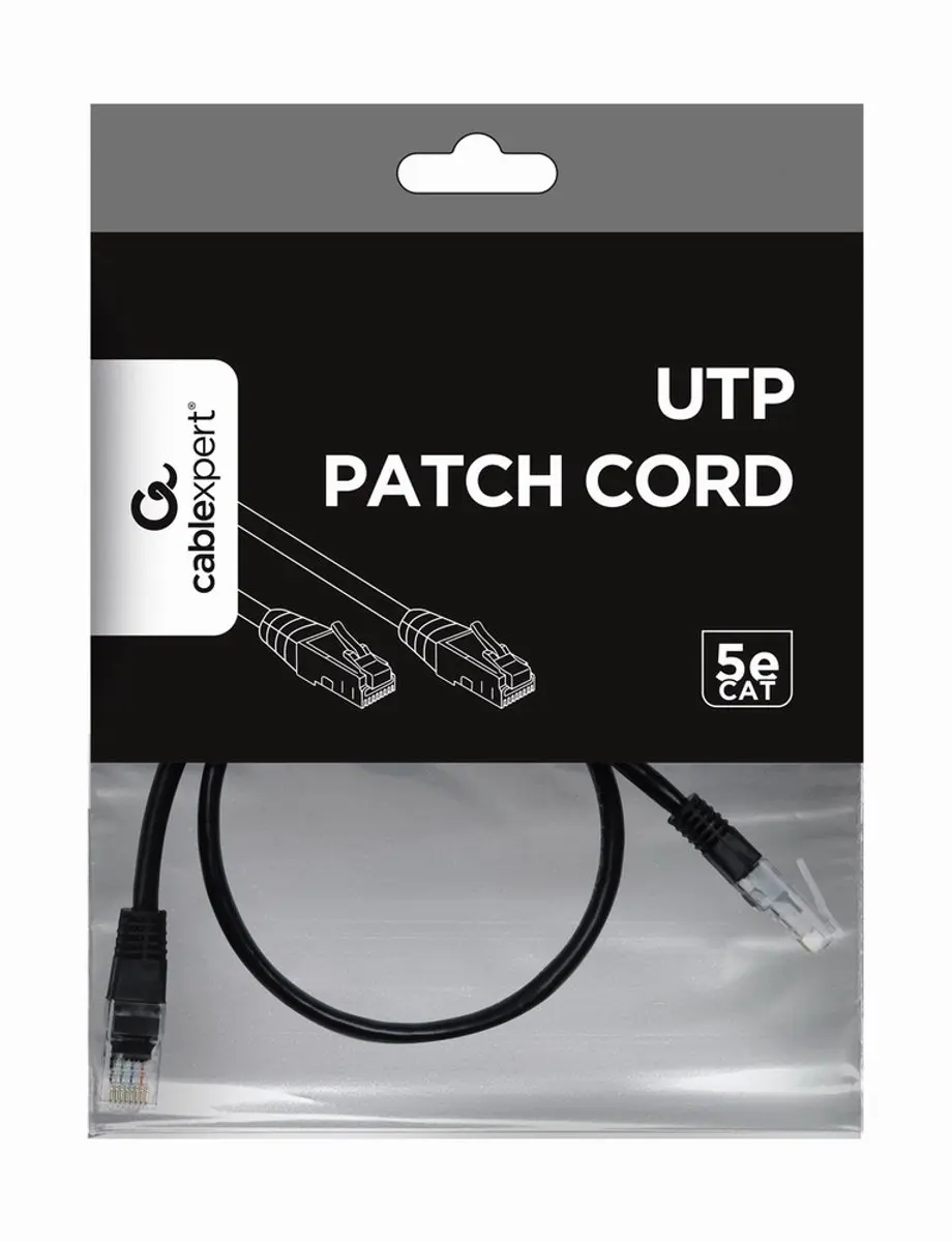 Gembird UTP Cat5E Patchkabel 0,5m - Zwart - afbeelding 2 van 6