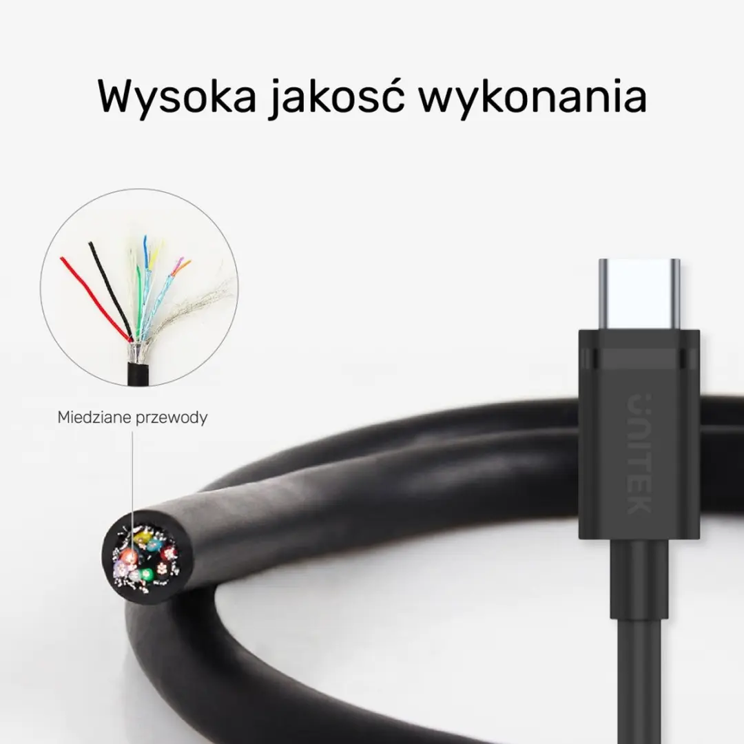 Unitek USB 3.1 A naar C Kabel 0,5m - Zwart