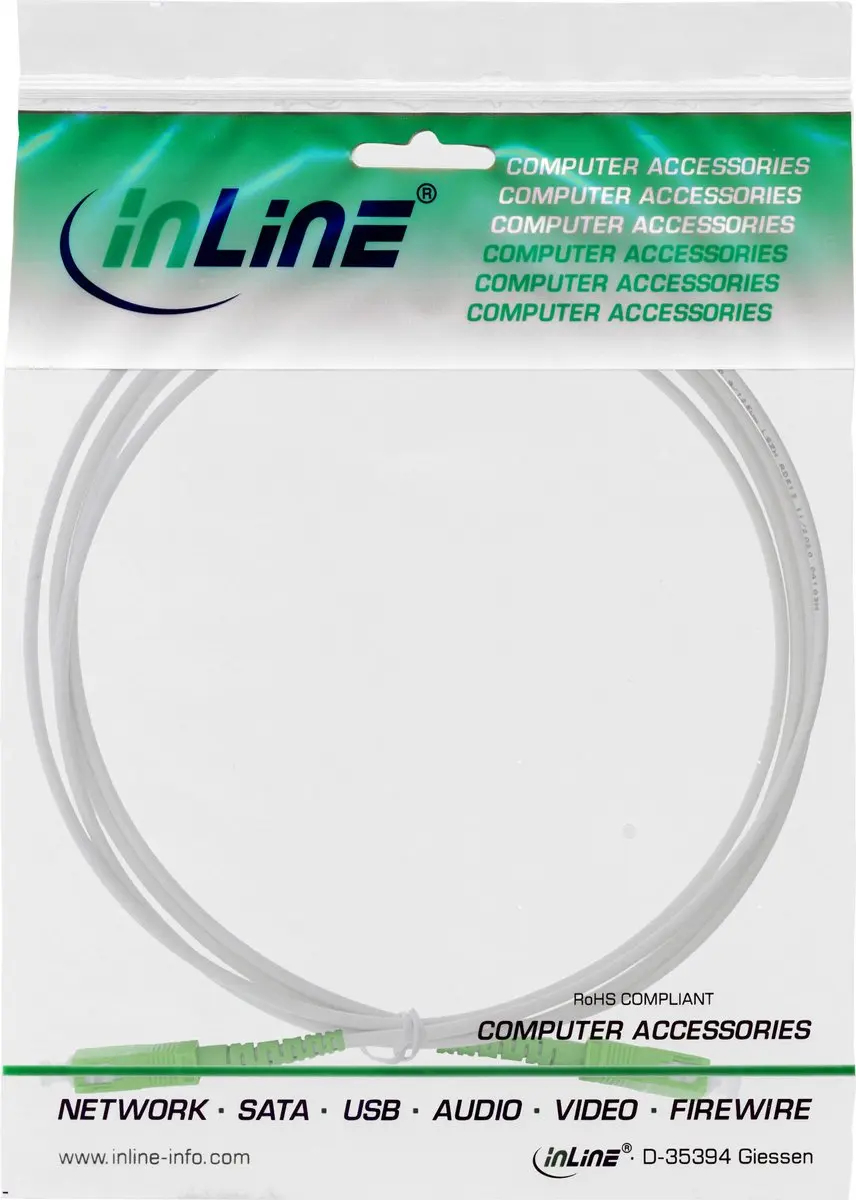 InLine SC/APC FTTH Patchkabel OS2 0,5m - Wit