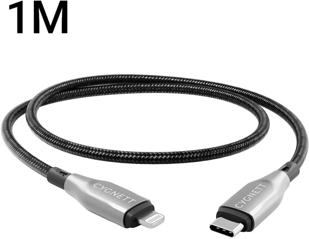 Cygnett USB-C naar Apple Lightning Kabel CY4667PCCCL - 1m - Zwart