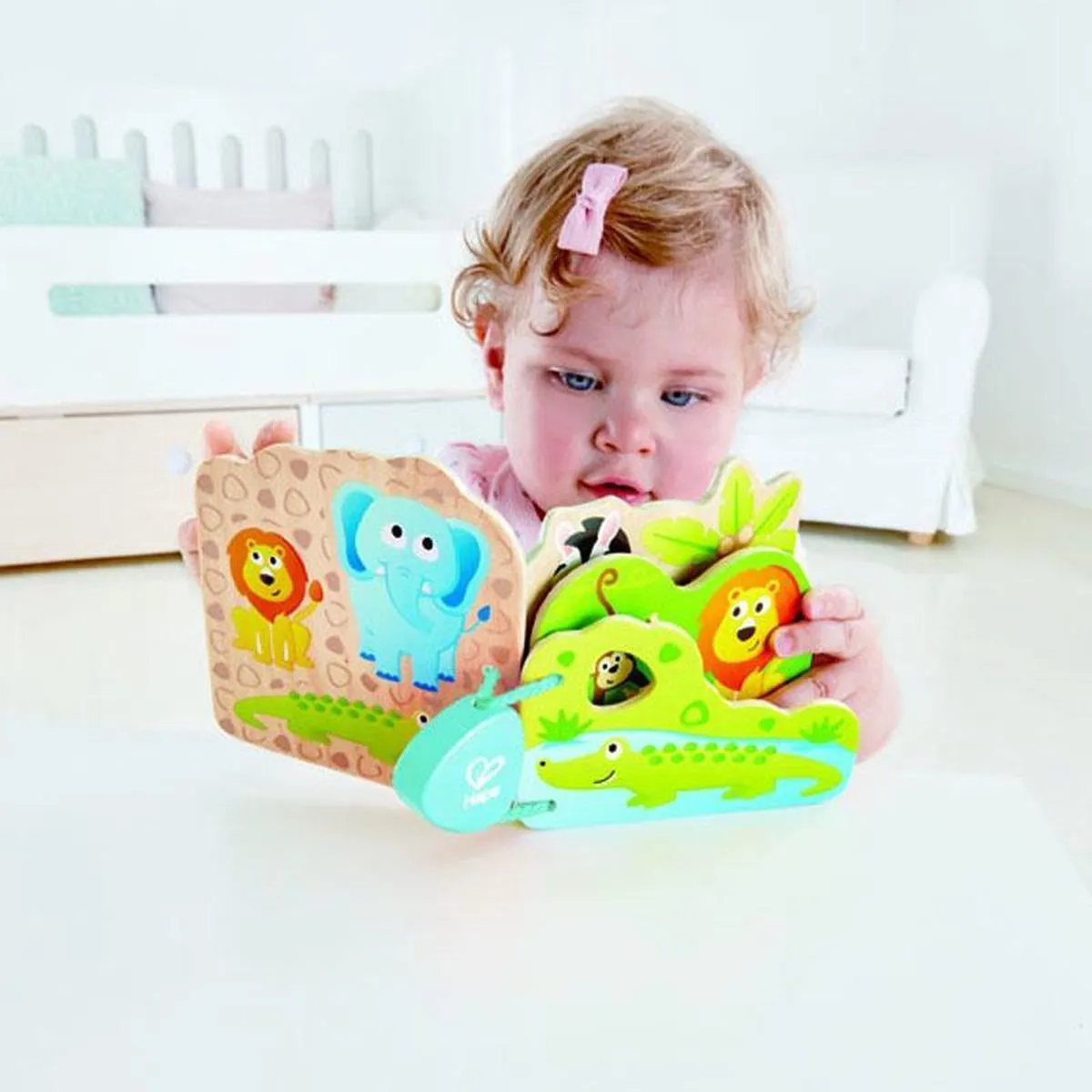 Hape Wilde Dieren Houten Babyboekje 16x12,5cm Multicolor