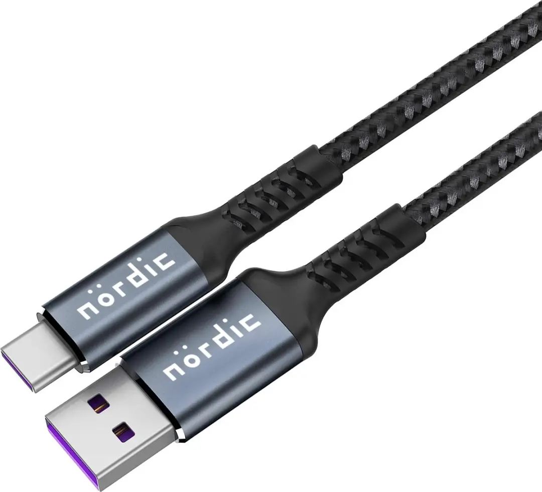 NÖRDIC USBC-N1362 USB-C naar USB-A Kabel 5Gbps
