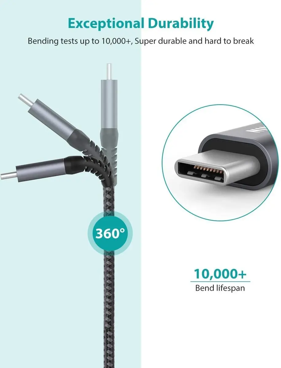 NÖRDIC USBC-N1362 USB-C naar USB-A Kabel 5Gbps - 60W - 1m