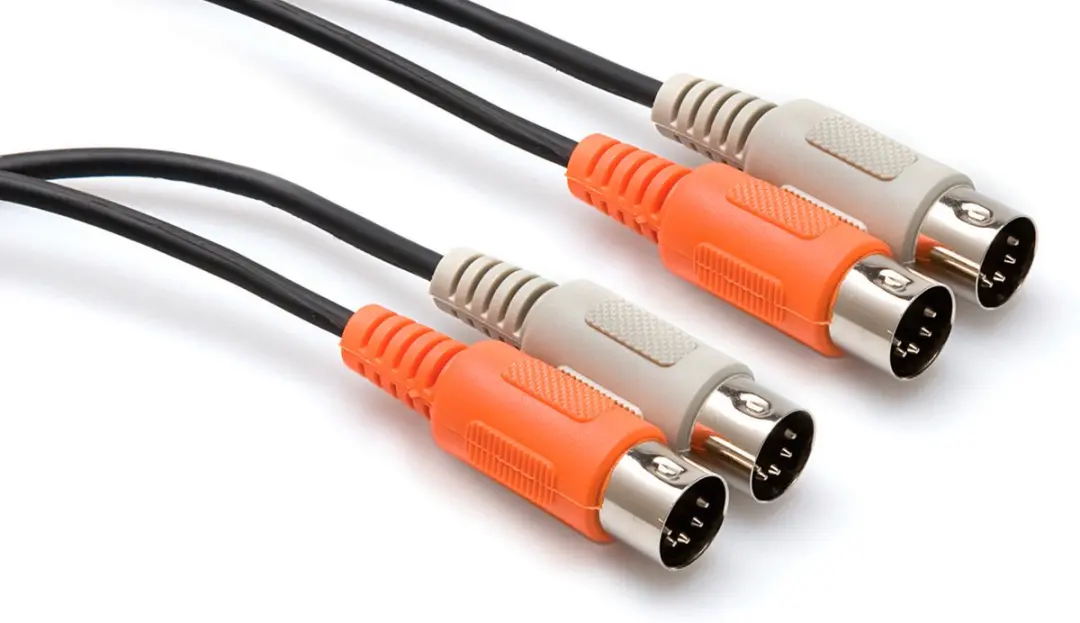Hosa MID-203 MIDI-kabel 5-pins 3m - Rood/Zwart
