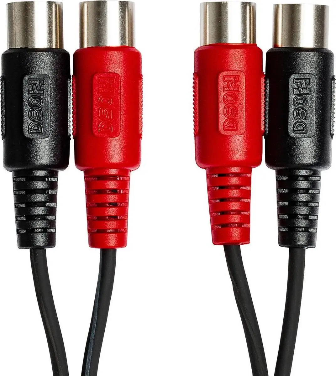 Hosa MID-203 MIDI-kabel 5-pins 3m - Rood/Zwart