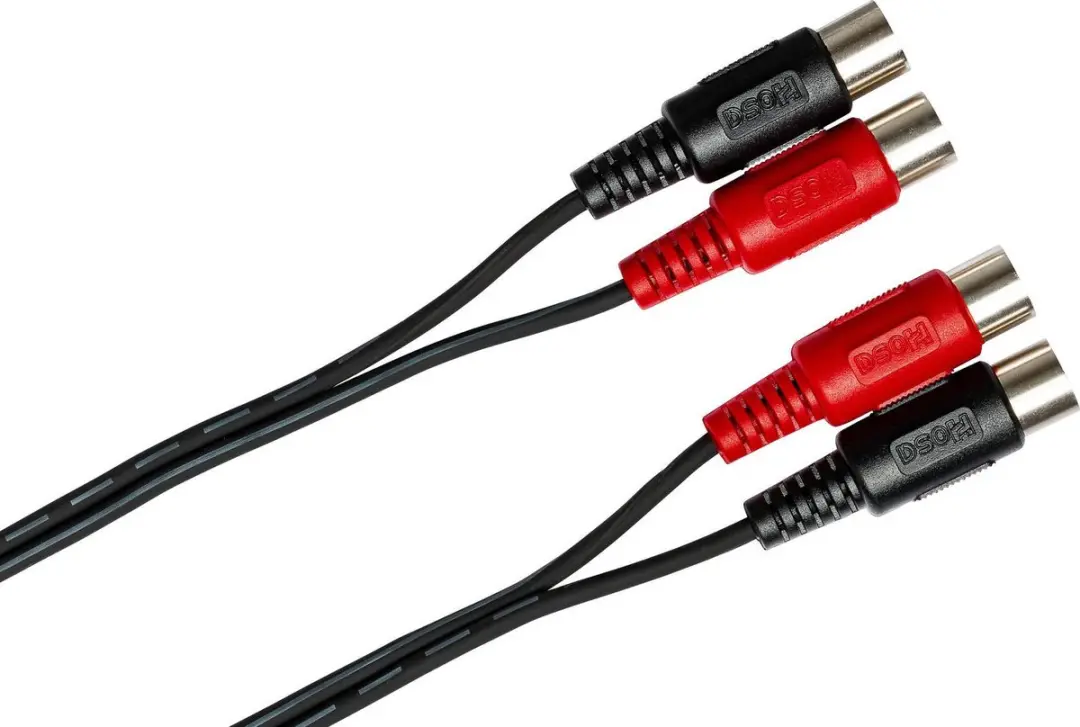 Hosa MID-203 MIDI-kabel 5-pins 3m - Rood/Zwart