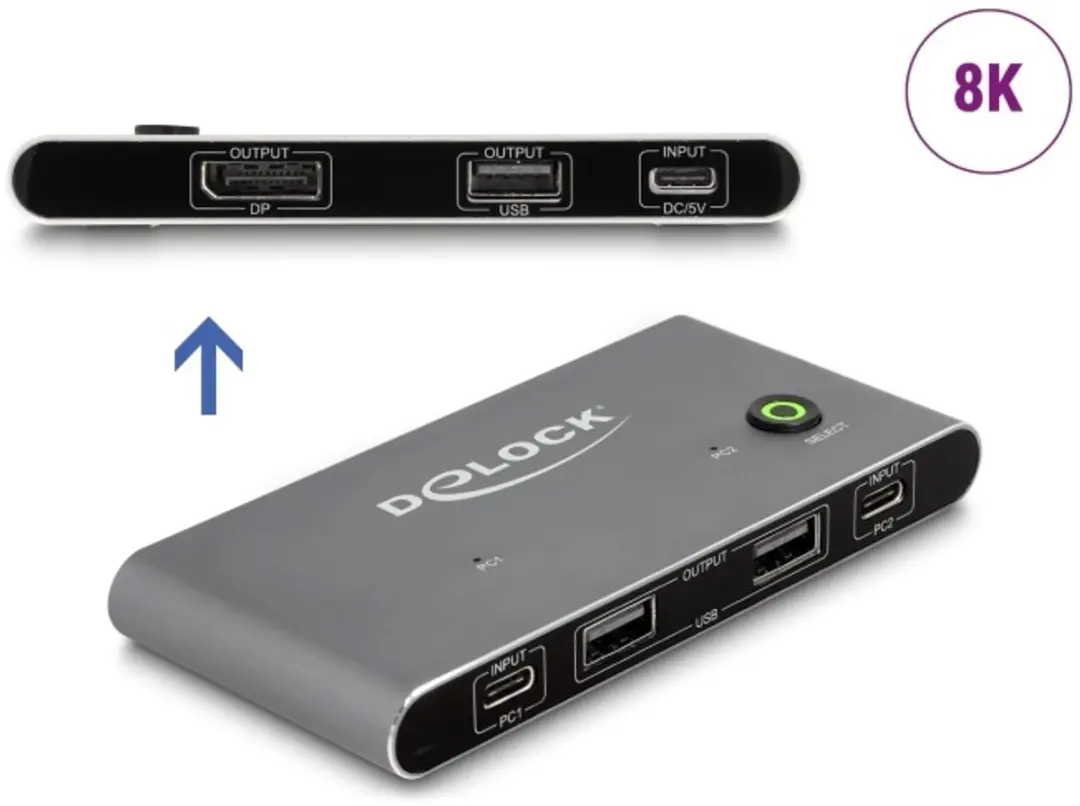 Delock USB-C KVM Switch 8K 30Hz DisplayPort