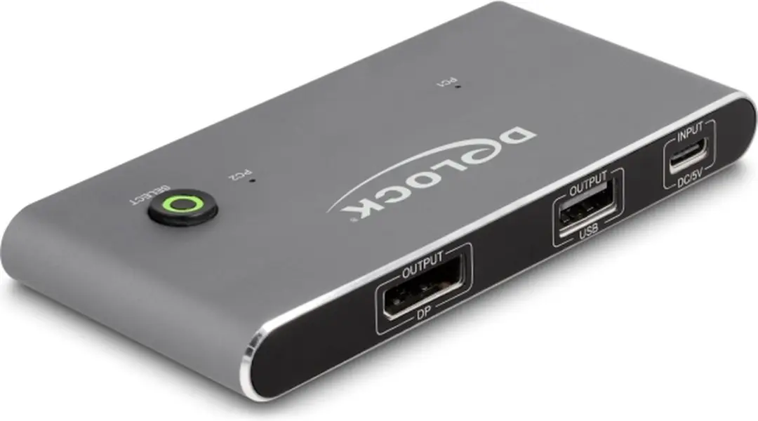 Delock USB-C KVM Switch 8K 30Hz DisplayPort - Antraciet