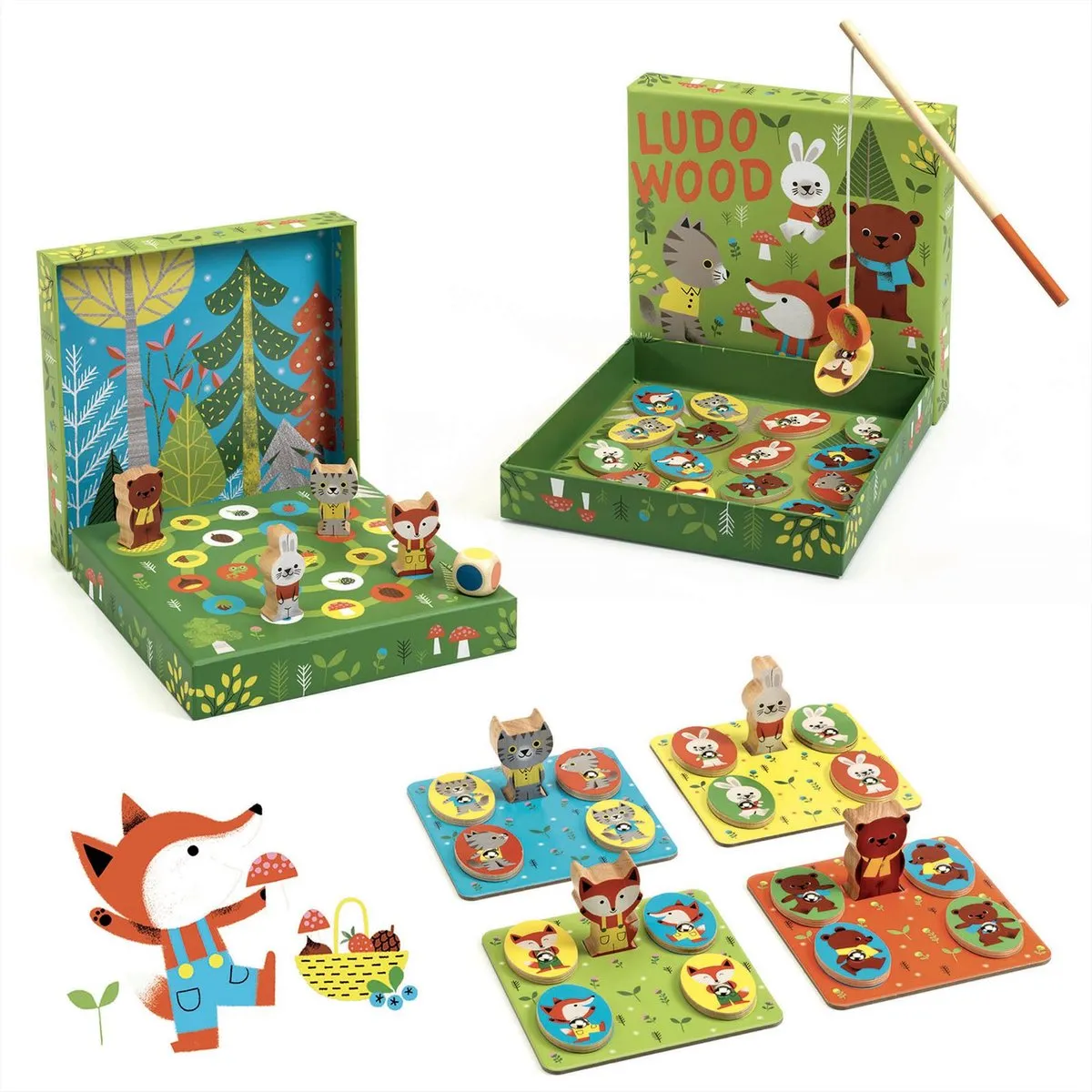 Djeco Ludo Wood DJ01628 Gezelschapsspel - 1 Stuk - Multi Color - afbeelding 6 van 6
