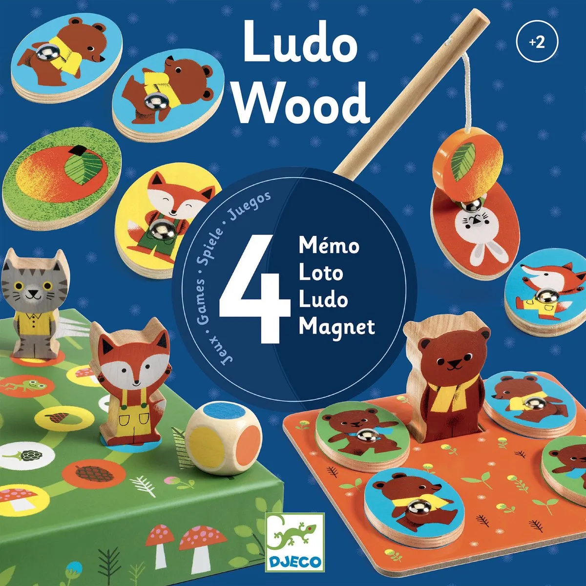 Djeco Ludo Wood DJ01628 Gezelschapsspel - 1 Stuk - Multi Color