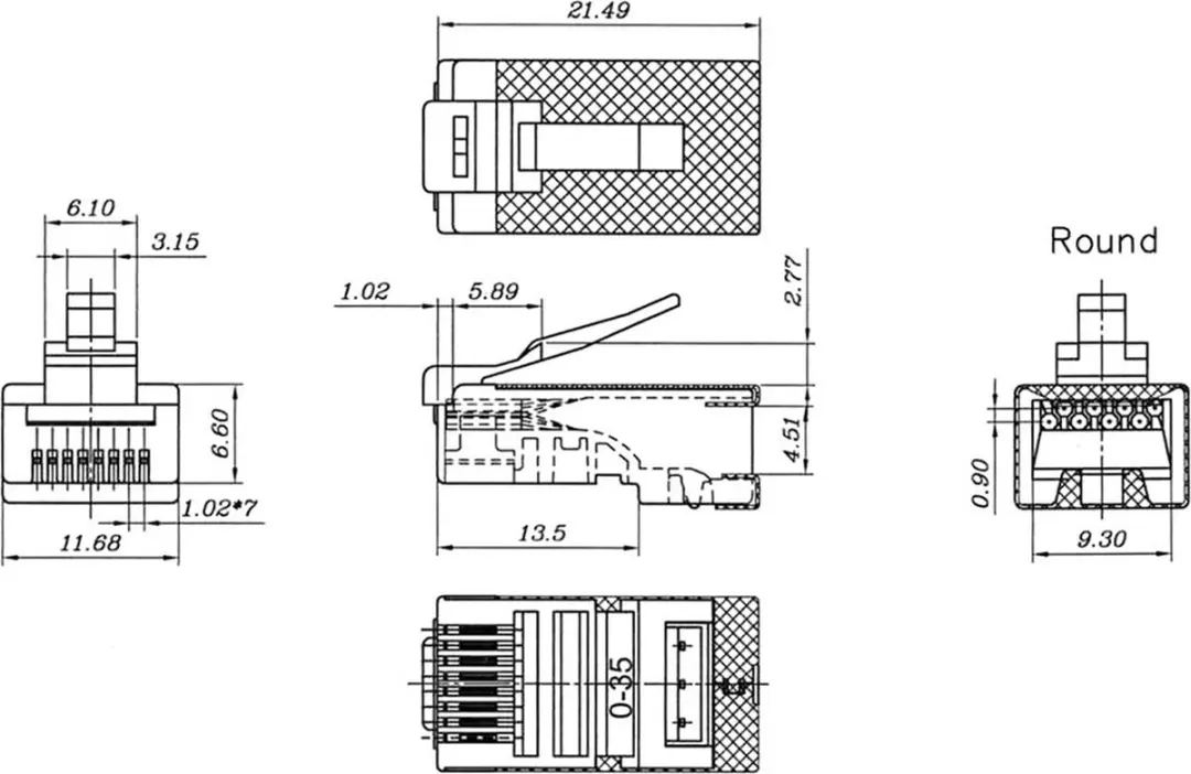 Goobay CAT 6 STP RJ45 Afgeschermde Stekker - 10 Stuks