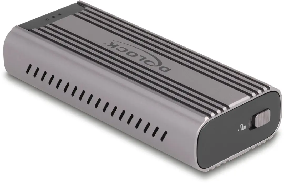 Delock USB-C 40Gbps M.2 NVMe Behuizing - 1x SSD - Zwart/Grijs