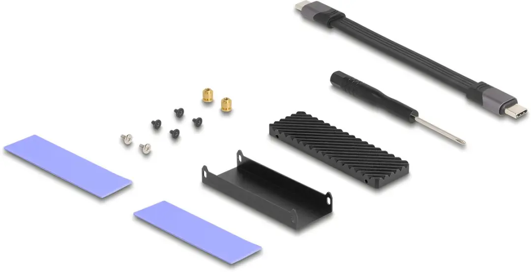 Delock USB-C 40Gbps M.2 NVMe Behuizing - 1x SSD - Zwart/Grijs - afbeelding 6 van 6