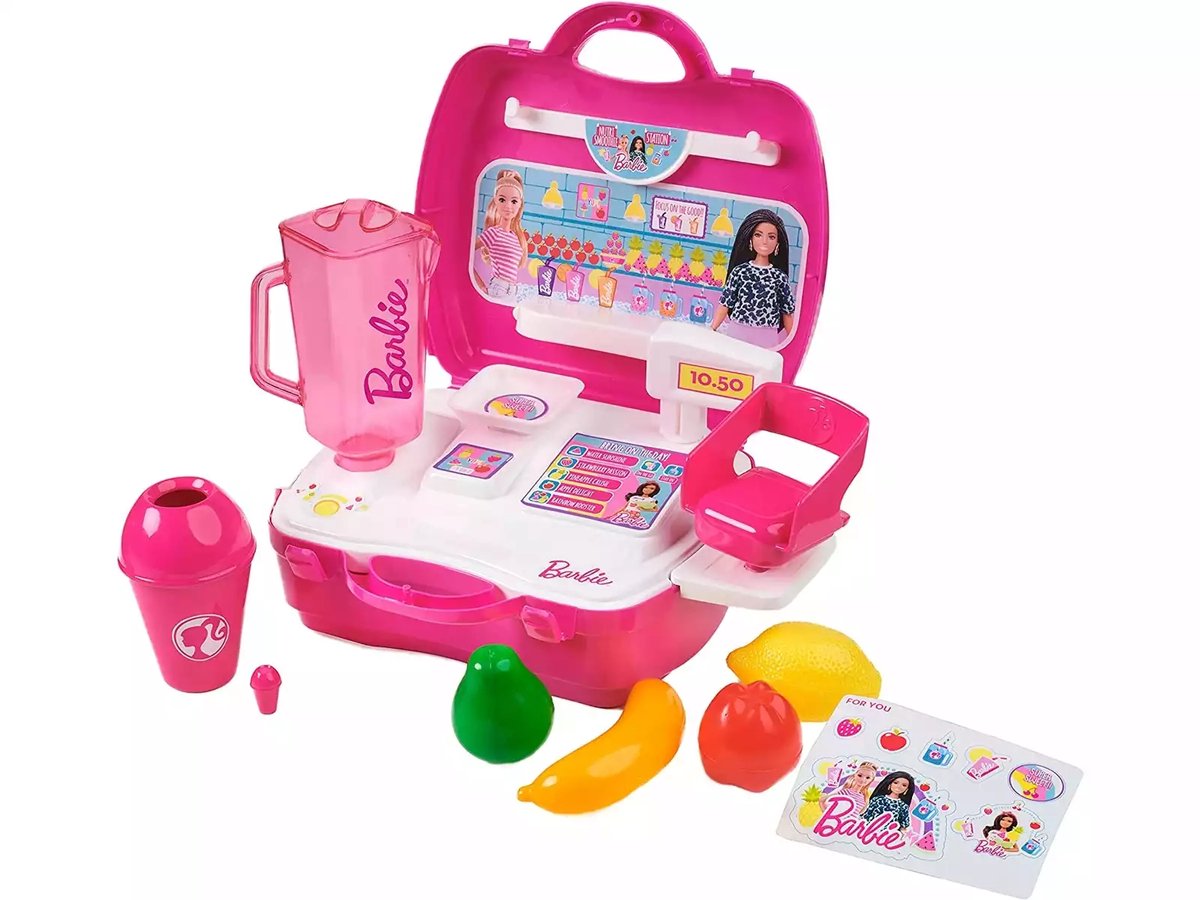 Barbie Smoothie Station - Speelset om Smoothies te Maken - Koffer met 20 Onderdelen