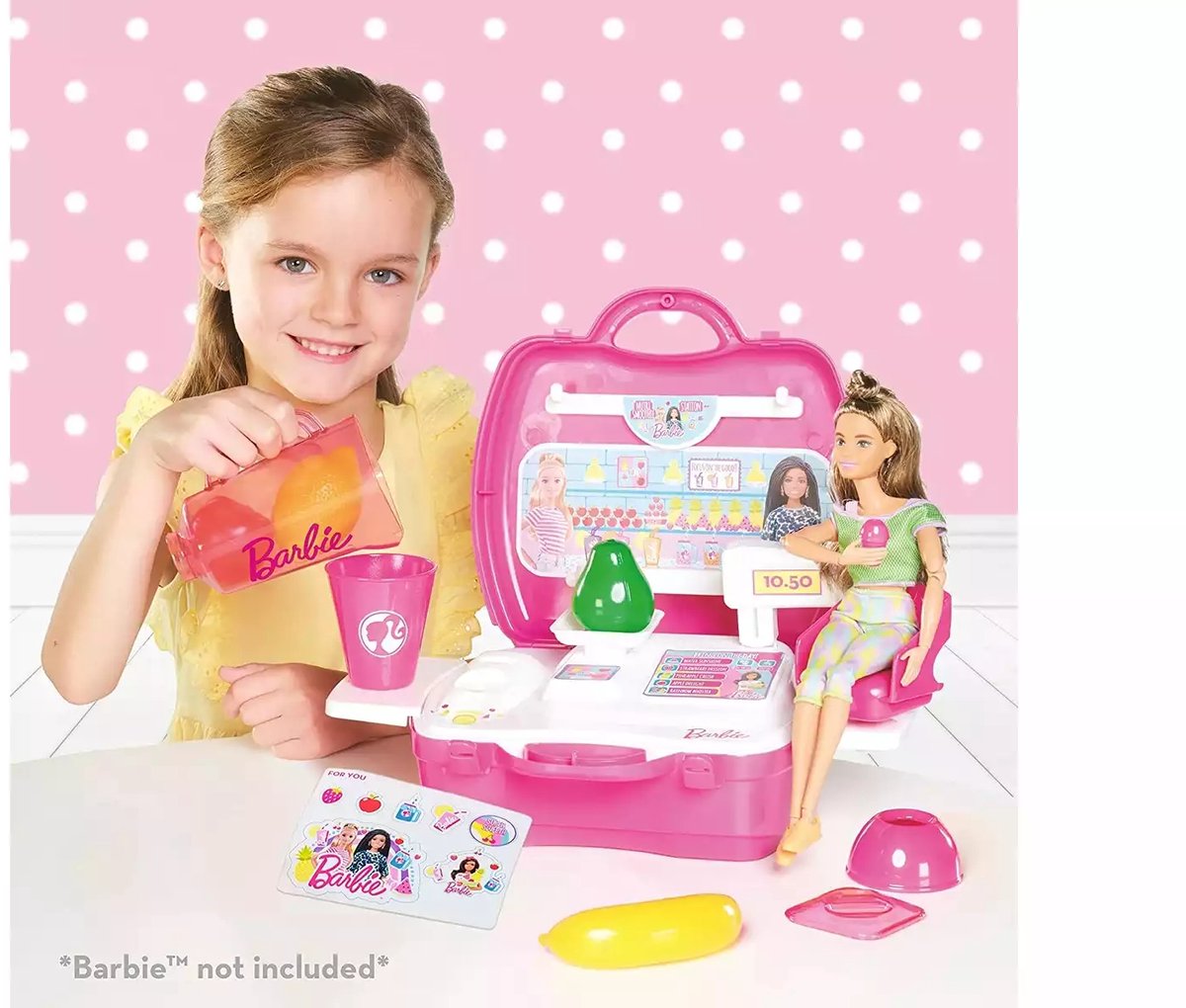 Barbie Smoothie Station - Speelset om Smoothies te Maken - Koffer met 20 Onderdelen