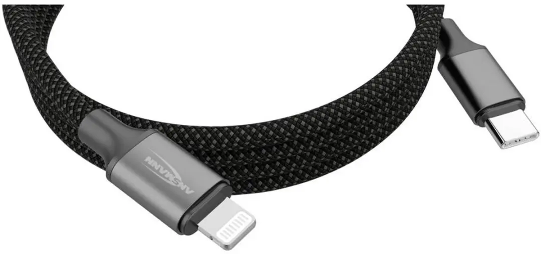 Ansmann USB-kabel Lightning naar USB-C 120cm - Zwart