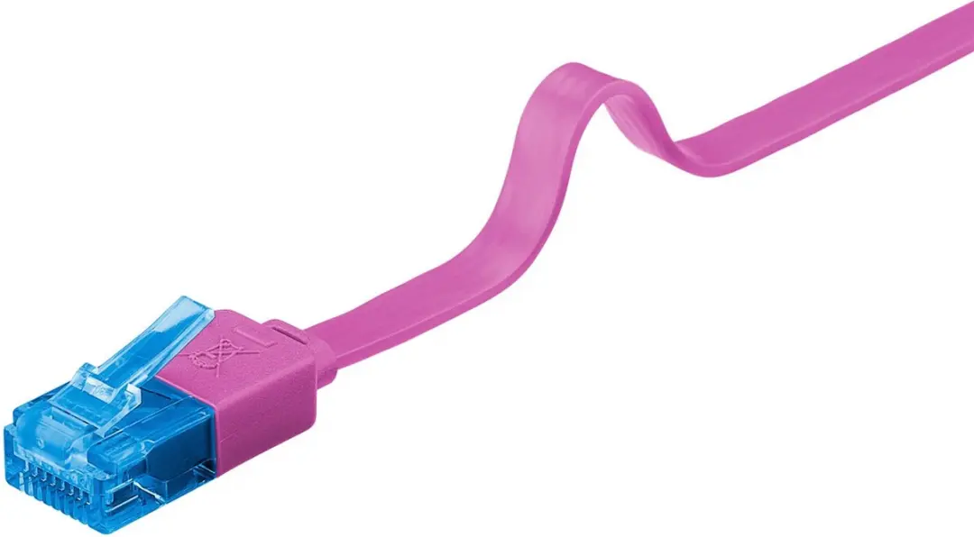 Goobay UTP CAT6a Platte Netwerkkabel Roze 2m