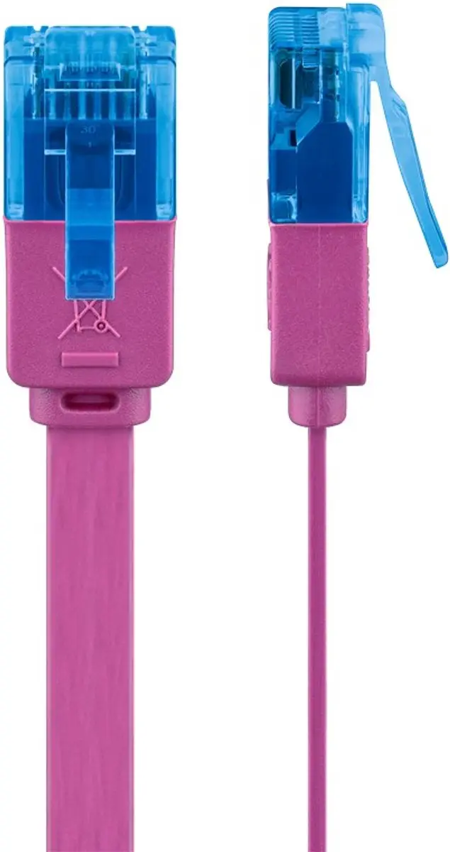Goobay UTP CAT6a Platte Netwerkkabel Roze 2m - 10 Stuks