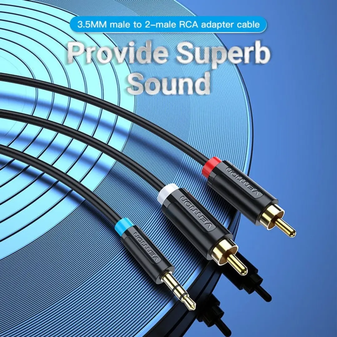 Vention Audio Jack naar RCA Kabel BCLBJ - 5m - Zwart