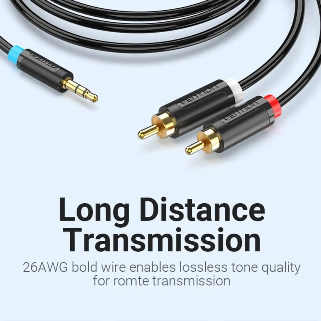 Vention Audio Jack naar RCA Kabel BCLBJ - 5m - Zwart