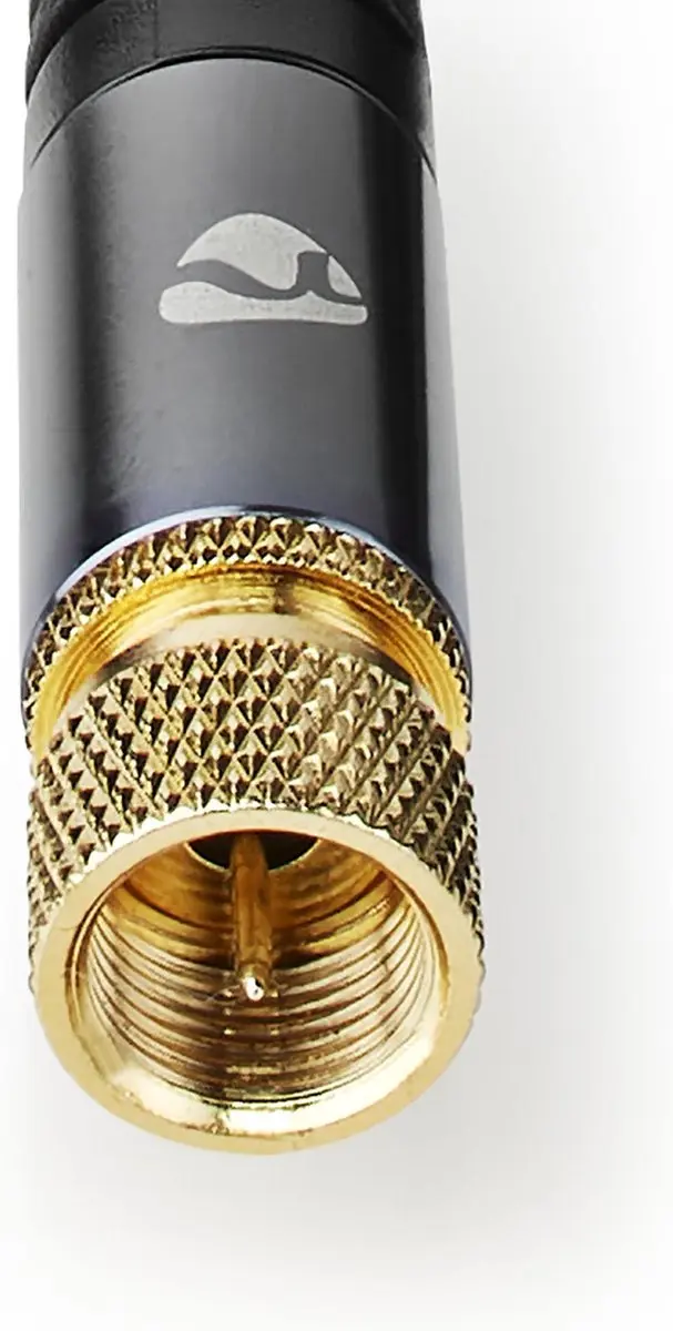 Nedis F-Male Kabel 2m - Verguld - 75 Ohm - Viervoudig Afgeschermd - Gun Metal Grijs