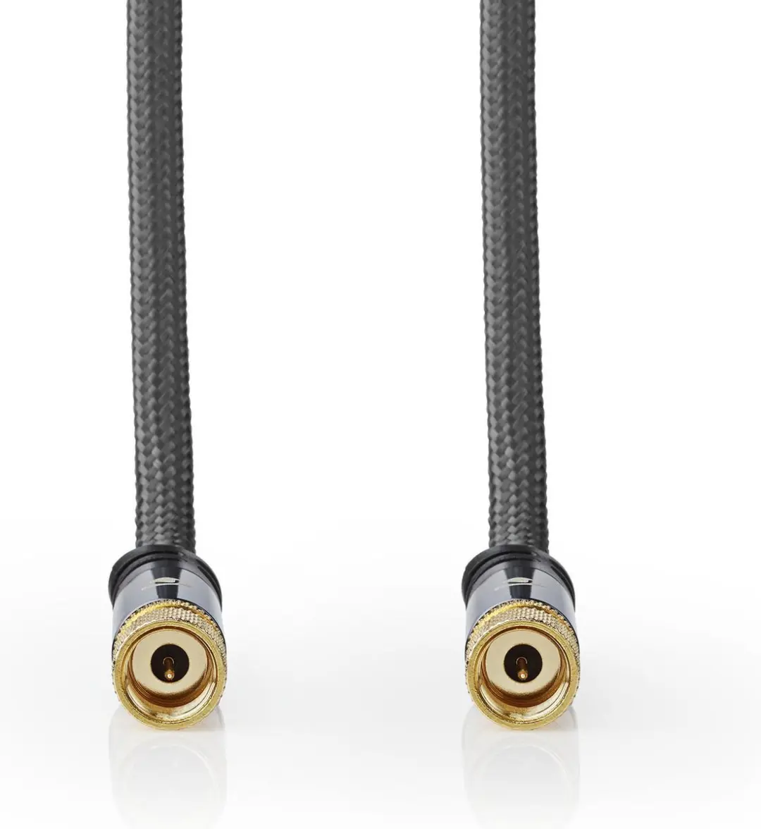 Nedis F-Male Kabel 2m - Verguld - 75 Ohm - Viervoudig Afgeschermd - Gun Metal Grijs - afbeelding 6 van 6