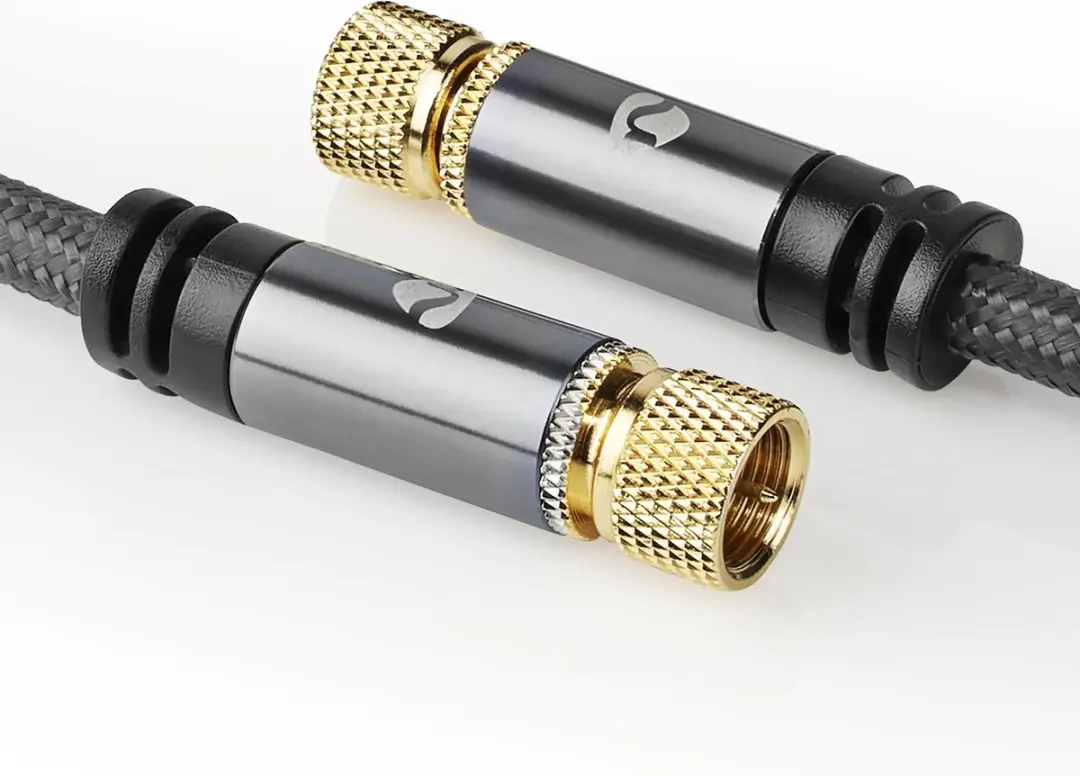 Nedis F-Male Kabel 2m - Verguld - 75 Ohm - Viervoudig Afgeschermd - Gun Metal Grijs