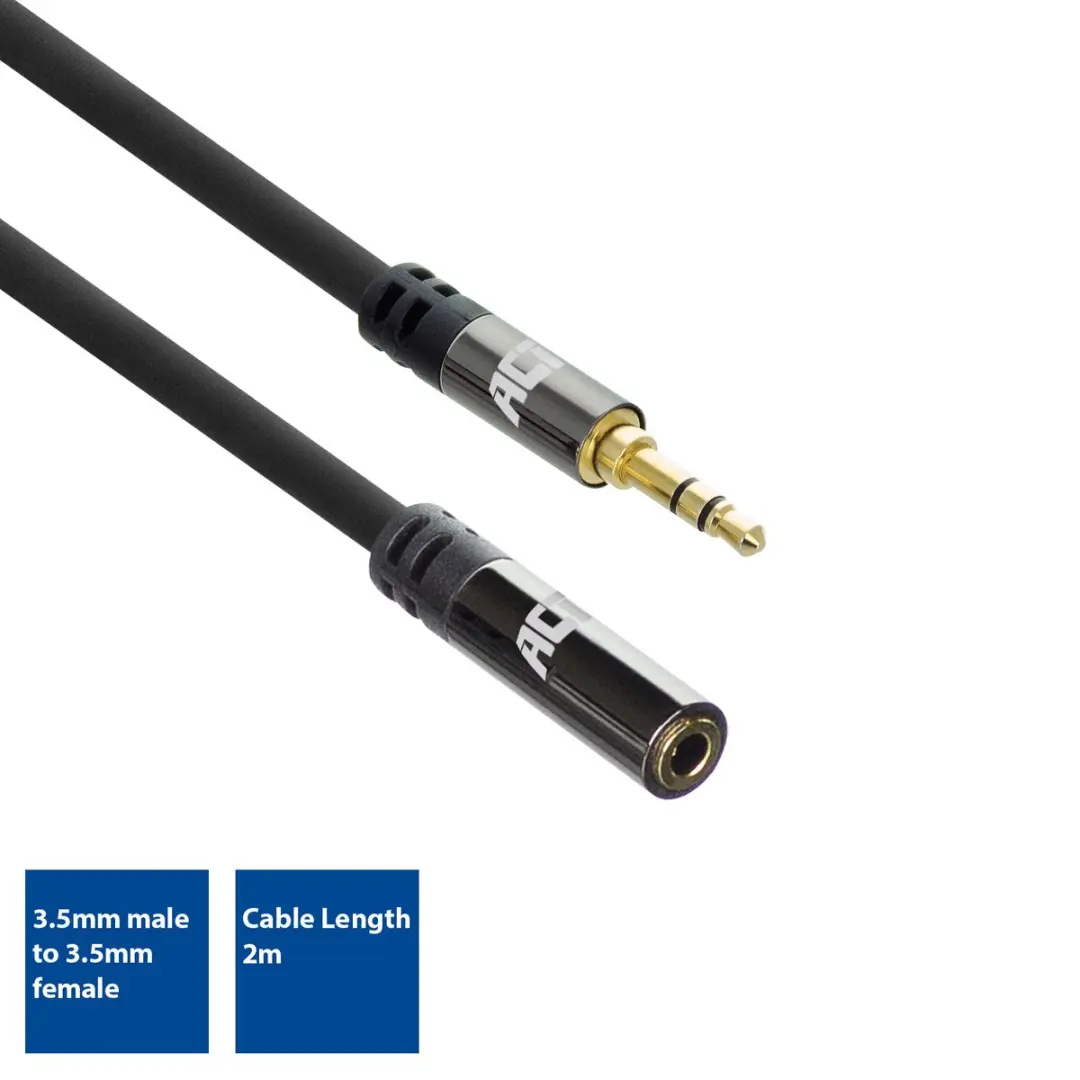 ACT AC3615 Audio Verlengkabel 3,5mm - Zwart
