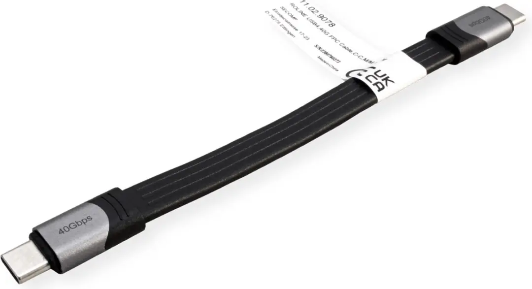 Roline USB4 Gen3x2 C-C Kabel 40Gbit/s 100W - 15cm