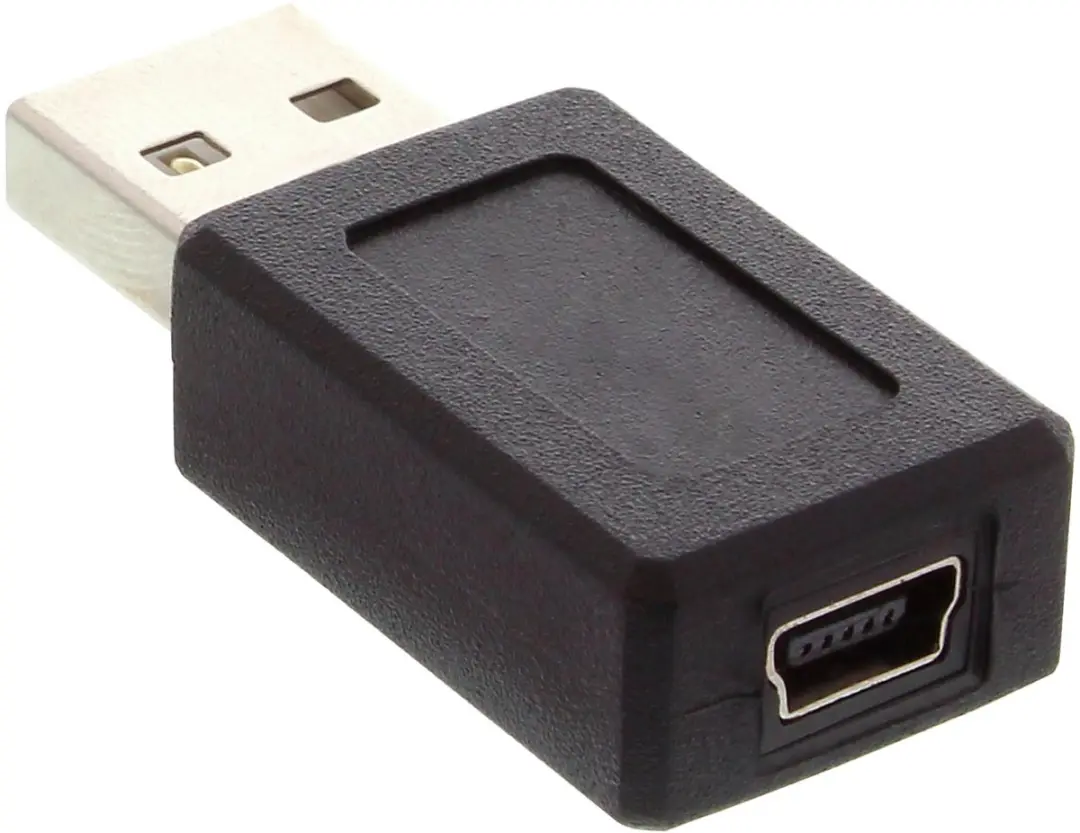 InLine USB Mini B naar USB-A Adapter USB2.0 - Zwart