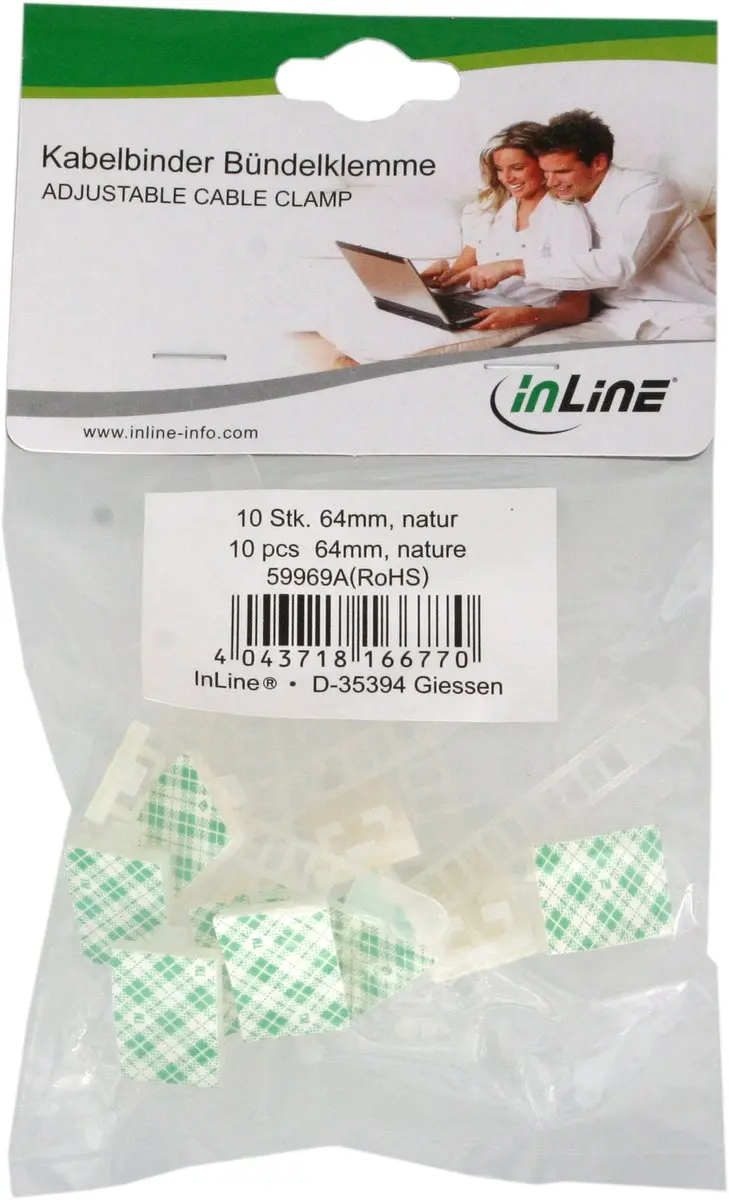 InLine Kabelbinder 94mm - 10 Stuks Wit